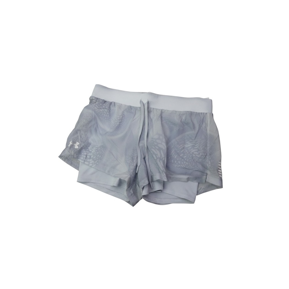 Under Armour 2-in-1 Shorts Womens Medium Gray HeatGear 1350192-014